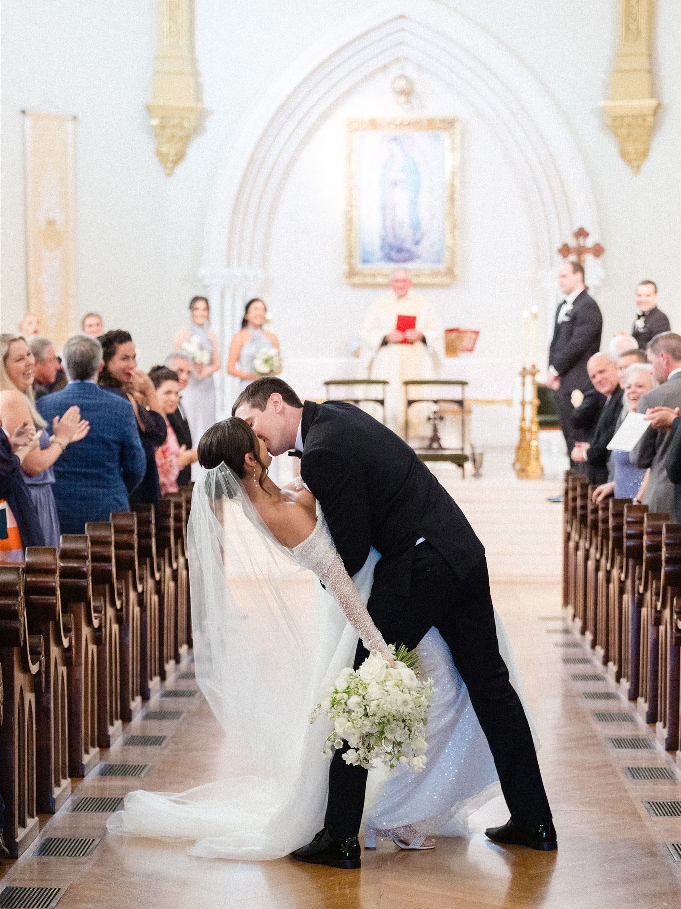 Dallas bride and groom get married at the National Shrine Cathedral of Our Lady of Guadalupe